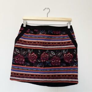 Promod embroidered mini skirt